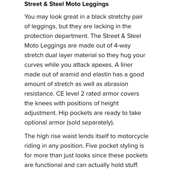 W's Street & Steel Moto Leggings sz 4 - Picture 3 of 14